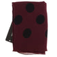 Elegant Bordeaux Polka Dot Scarf Wrap