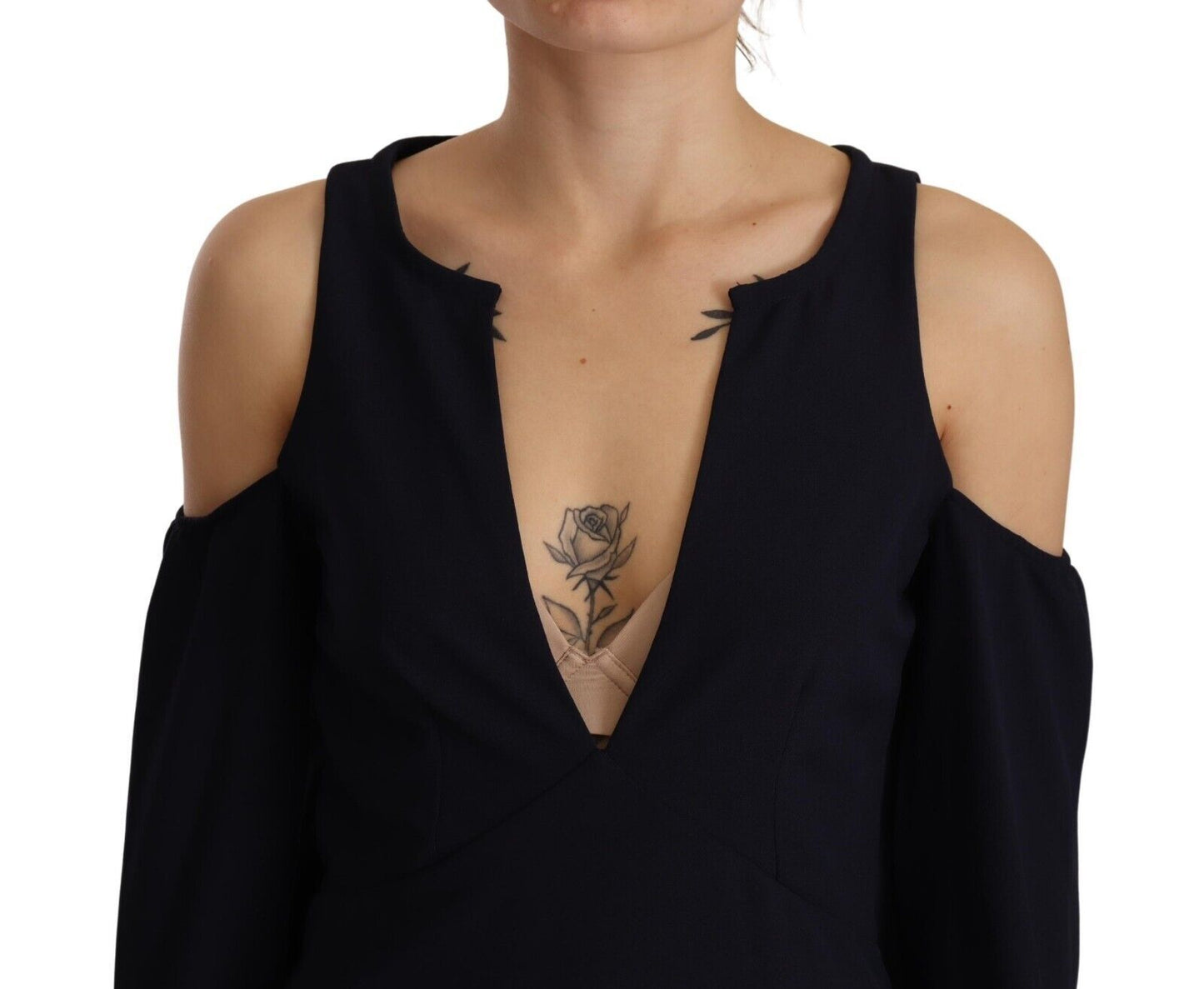 Chic Black Open Shoulder A-Line Dress