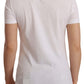 Chic White Round Neck Cotton Tee