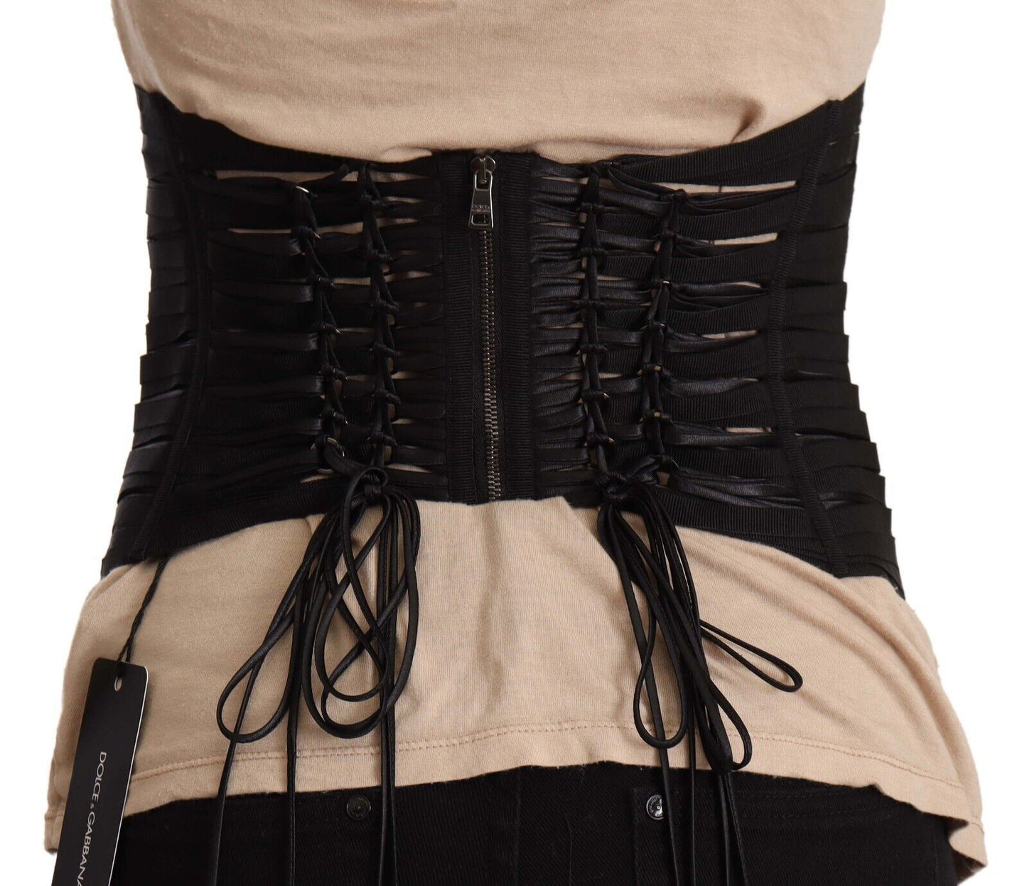 Elegant Black Interlaced Corset Top