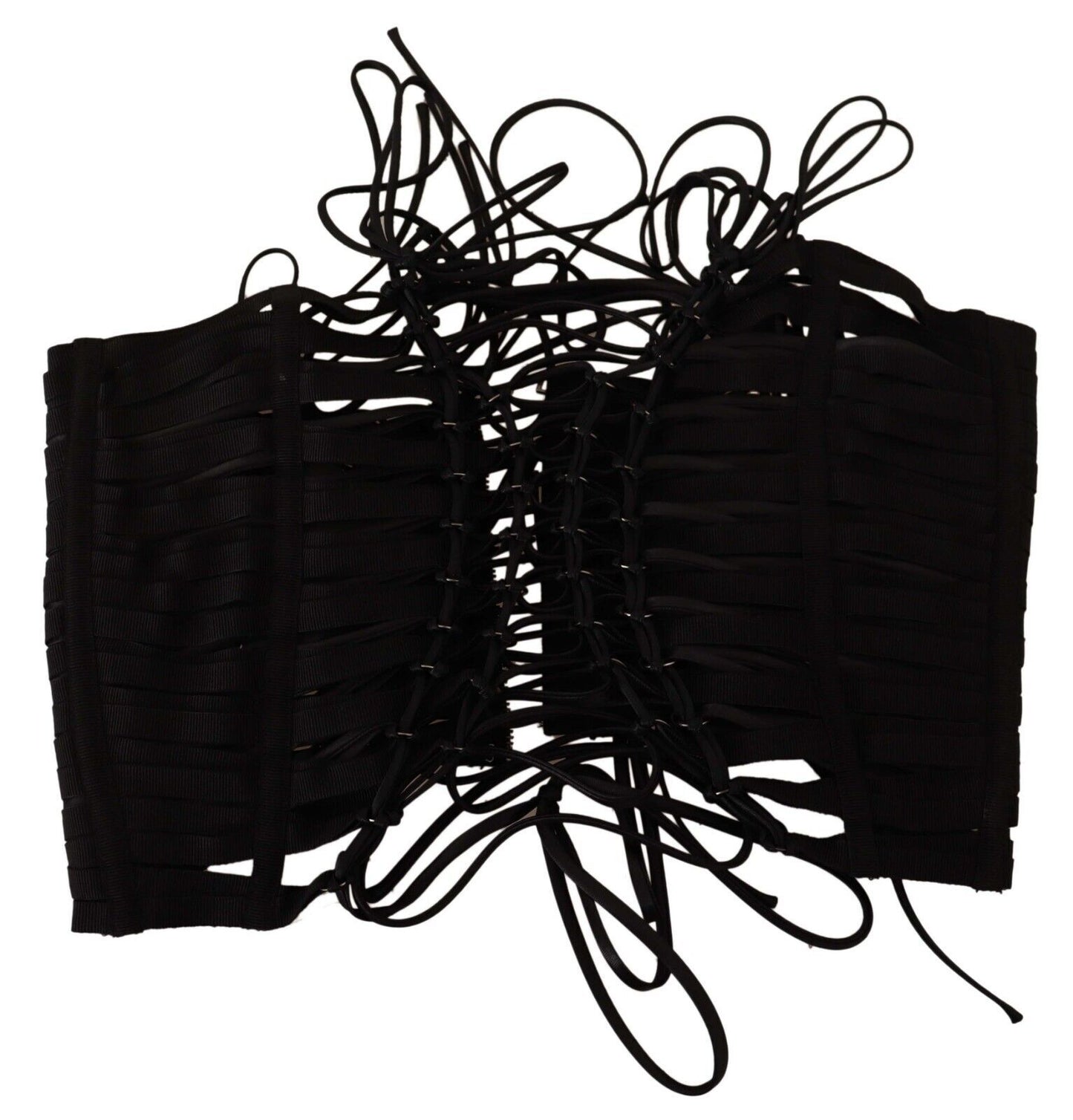Elegant Black Interlaced Corset Top