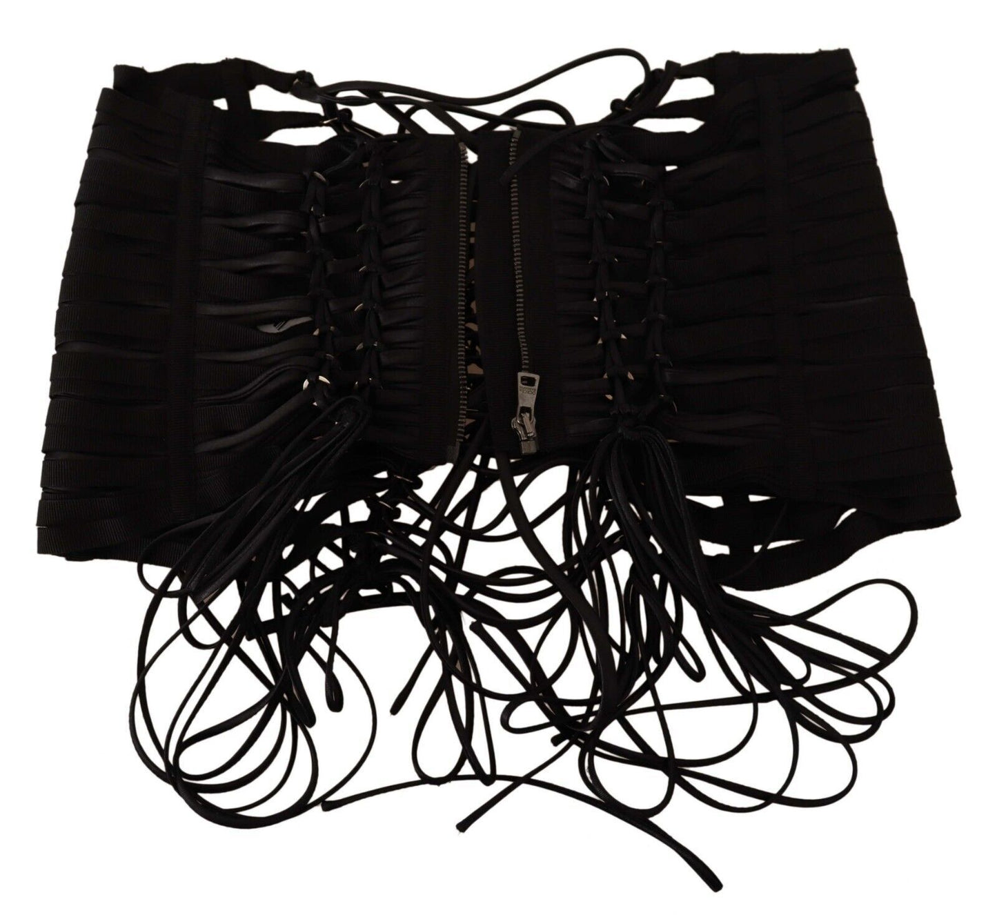 Elegant Black Interlaced Corset Top