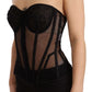 Elegant Black Viscose Corset Top