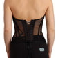 Elegant Black Viscose Corset Top