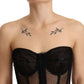 Elegant Black Viscose Corset Top