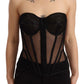 Elegant Black Viscose Corset Top