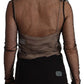 Elegant Black Sheer Long Sleeve Top