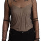Elegant Black Sheer Long Sleeve Top