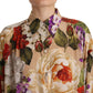 Elegant Floral Silk Long Sleeve Top