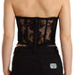 Elegant Black Cotton Blend Corset Top