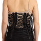 Chic Black Corset Top With Double Zip Closure
