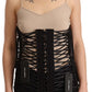 Chic Black Corset Top With Double Zip Closure
