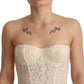 Chic Off-White Floral Lace Corset Top