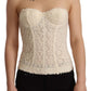 Chic Off-White Floral Lace Corset Top