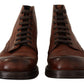 Elegant Brown Leather Ankle Boots