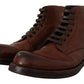Elegant Brown Leather Ankle Boots