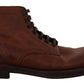 Elegant Brown Leather Ankle Boots