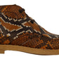 Exotic Python Leather Ankle Boots