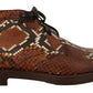 Exquisite Exotic Python Leather Ankle Boots