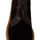 Exotic Caiman Leather Ankle Boots in Brown