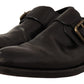 Elegant Black Leather Monk Strap Formal Shoes