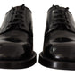 Elegant Black Leather Formal Derby Shoes