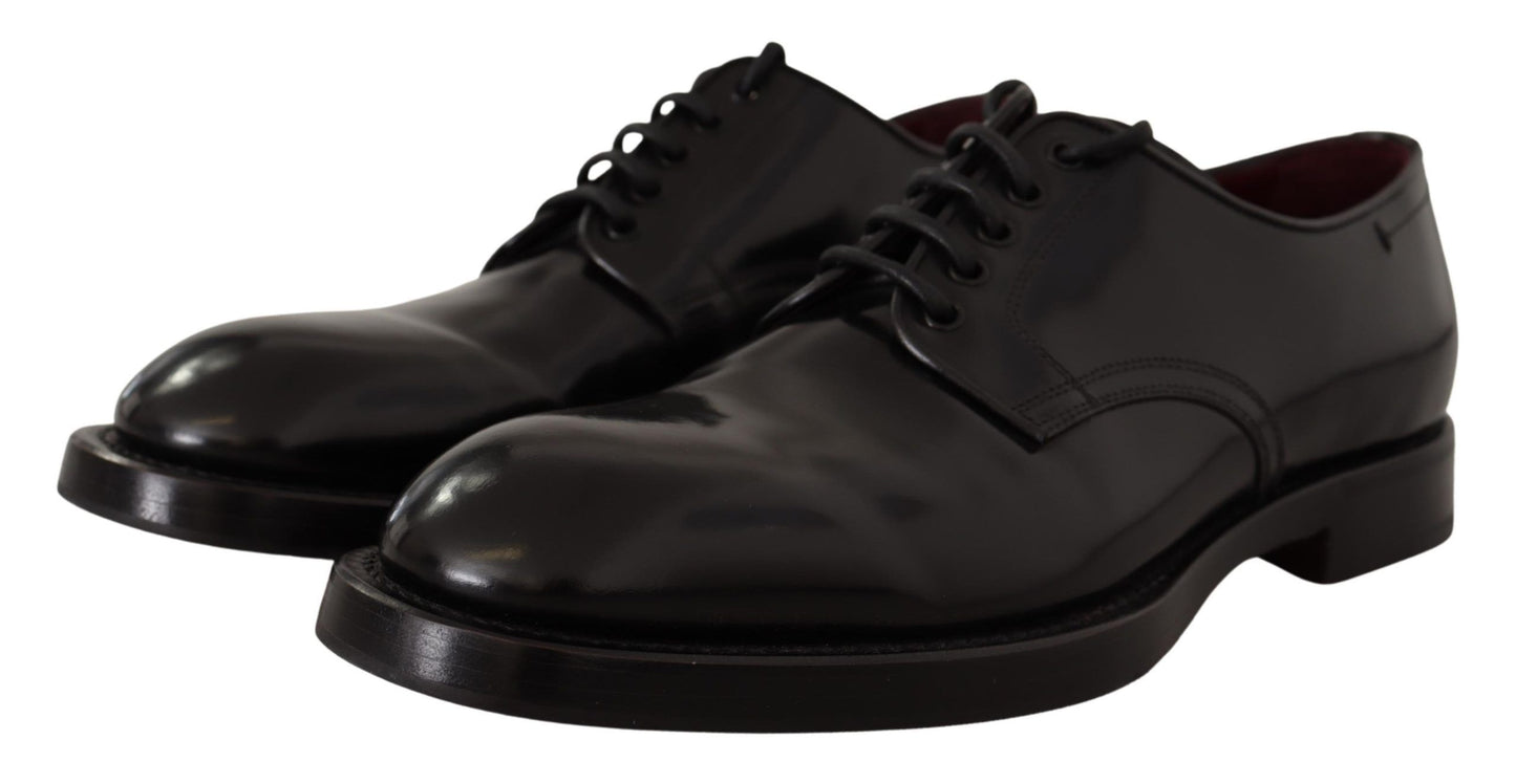 Elegant Black Leather Formal Derby Shoes