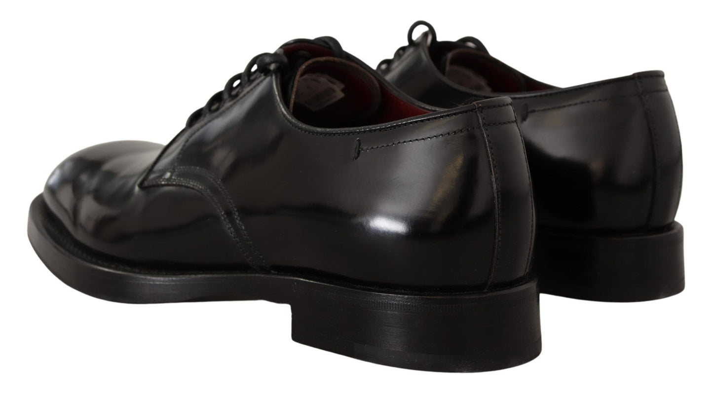Elegant Black Leather Formal Derby Shoes