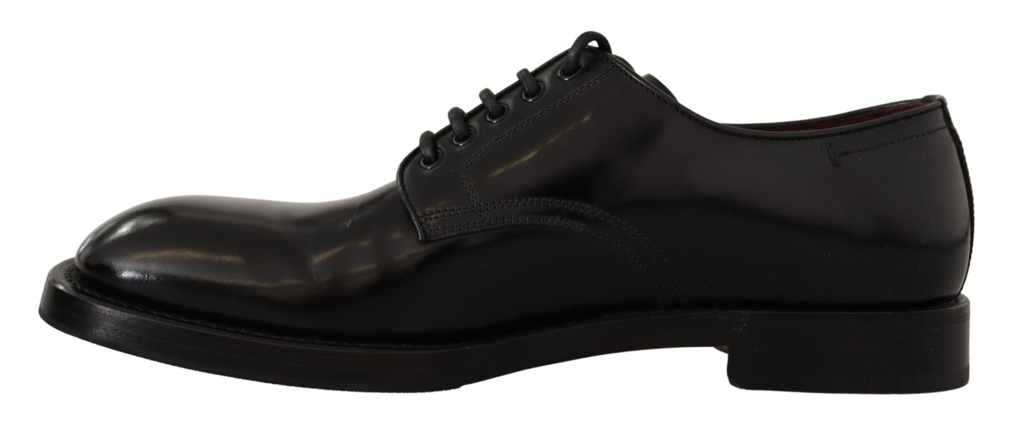Elegant Black Leather Formal Derby Shoes