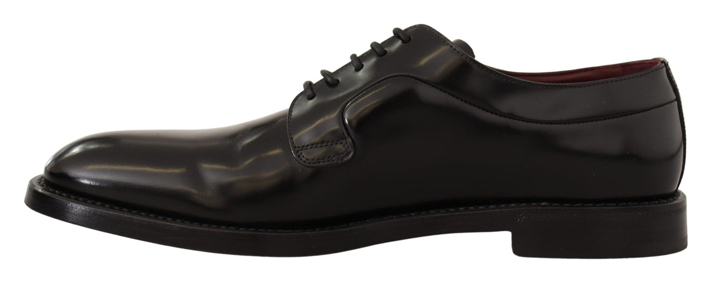 Elegant Black Leather Formal Derby Shoes