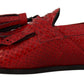 Red Exotic Leather Formal Slide Shoes