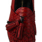Red Exotic Leather Formal Slide Shoes