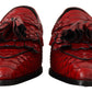 Red Exotic Leather Formal Slide Shoes