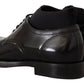 Elegant Black Lace-Up Dress Formal Shoes