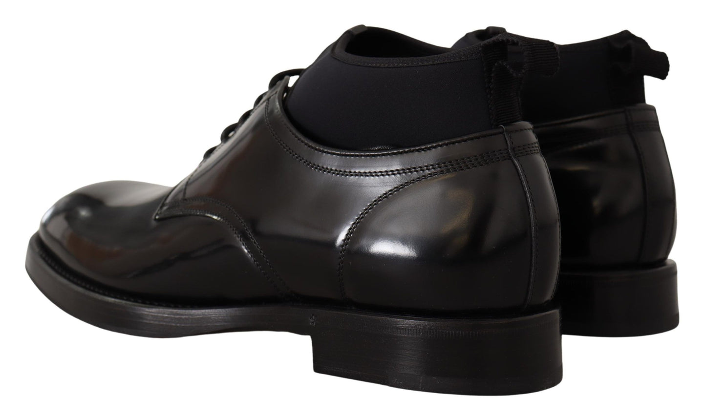 Elegant Black Lace-Up Dress Formal Shoes