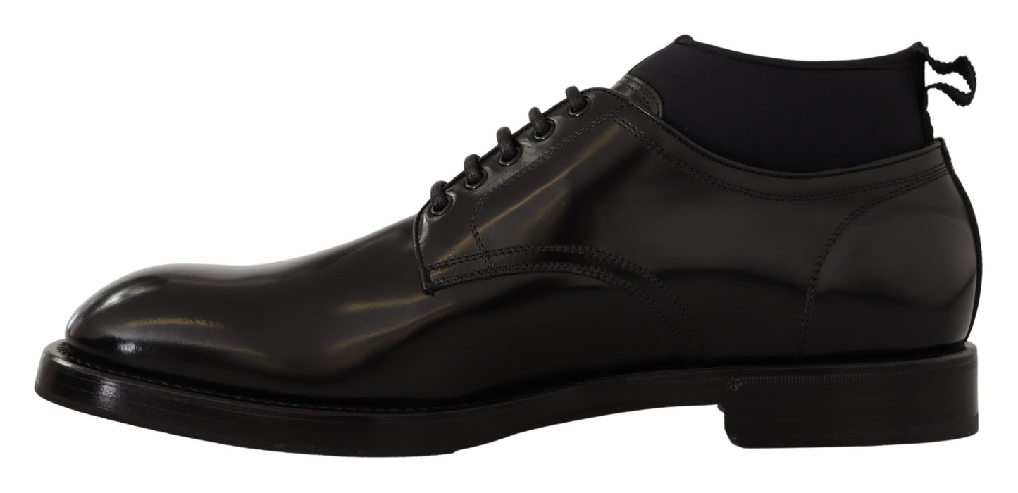 Elegant Black Lace-Up Dress Formal Shoes