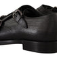 Elegant Black Monk Strap Dress Shoes