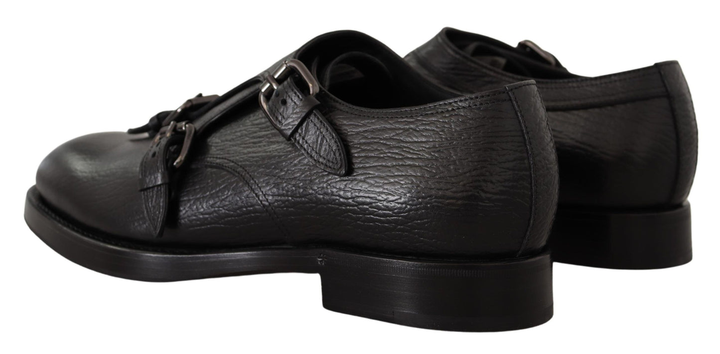 Elegant Black Monk Strap Dress Shoes