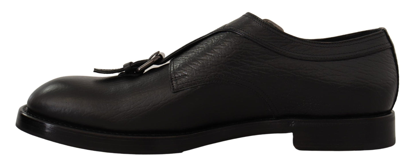 Elegant Black Monk Strap Dress Shoes