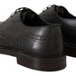 Elegant Black Leather Formal Wingtip Shoes