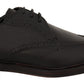 Elegant Black Leather Formal Wingtip Shoes