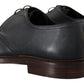 Elegant Blue Leather Lace-Up Dress Shoes