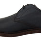 Elegant Blue Leather Lace-Up Dress Shoes