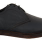 Elegant Blue Leather Lace-Up Dress Shoes