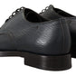 Elegant Blue Leather Lace-Up Formal Shoes