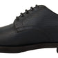 Elegant Blue Leather Lace-Up Formal Shoes