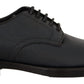 Elegant Blue Leather Lace-Up Formal Shoes