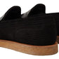 Elegant Black Alligator Leather Loafers