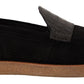 Elegant Black Alligator Leather Loafers