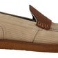 Elegant White Crocodile Leather Loafers